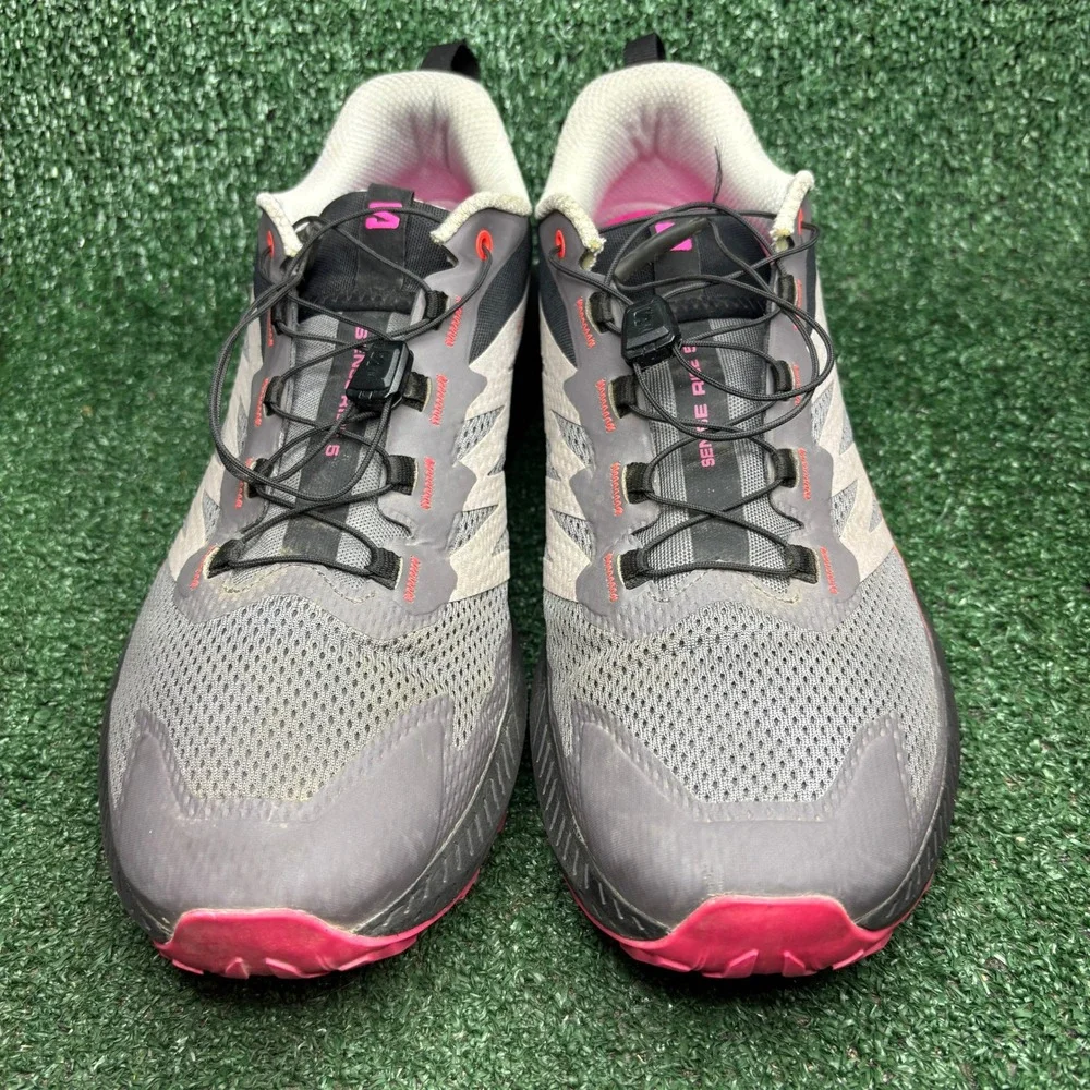 Salomon Sense Ride 5 Trail Running‎ Athletic Sneaker Grey Pink Mens Size 12.5